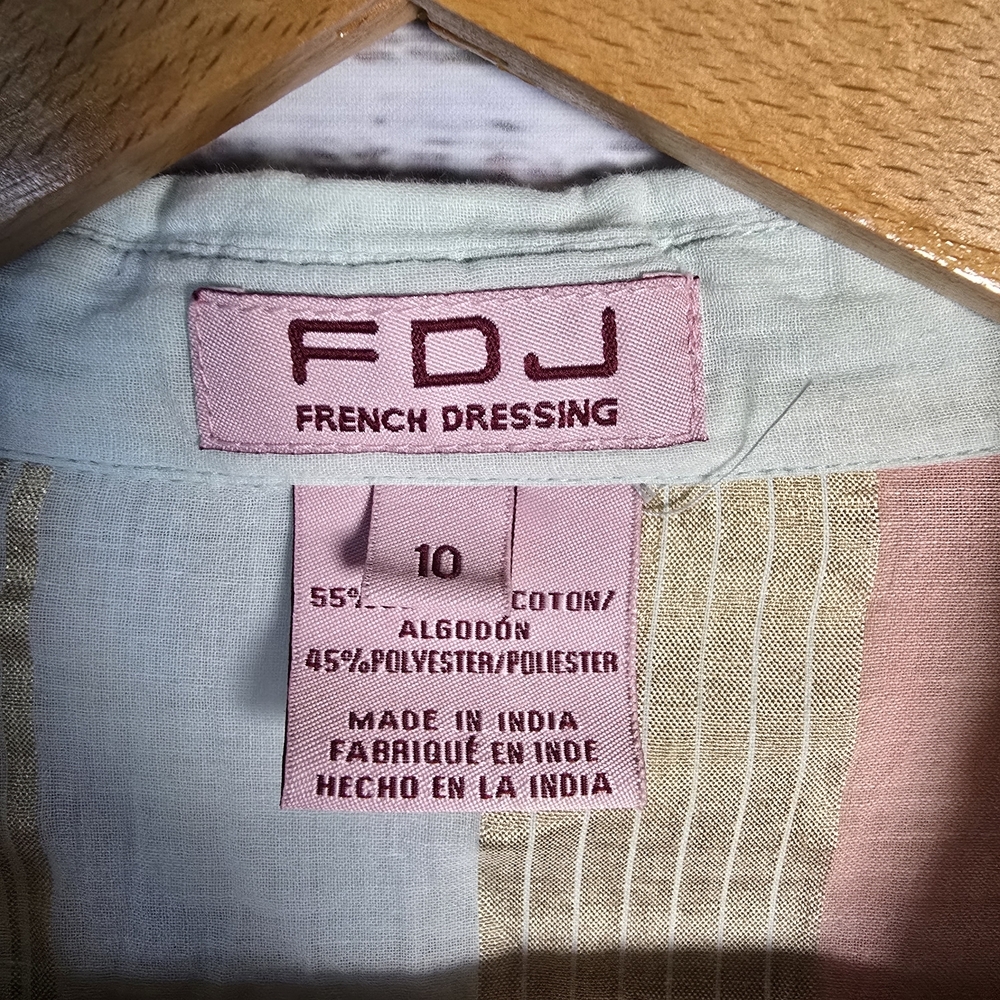 Soft Whimsical Pastel Stripe Cottagecore Shirt | FDJ Size 10 Y2K - Picture 3 of 4